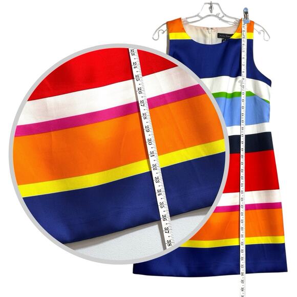 Jessica Howard Sheath Dress 10 Colorful Stripe Cocktails Preppy Career Statement - Picture 8 of 11